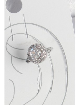 Ayder Timya Pirinç Gümüş Renk Zirkon Taşlı Kadın Kıkırdak Model Küpe (Timya/1395) 192635