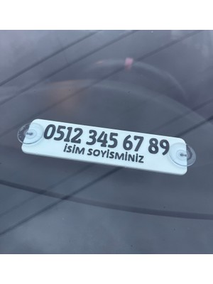 Serüven Kişiye Özel Isimli Araç Numaratörü - Vantuzlu - Kabartmalı Oto Park Numarator - Siyah&Beyaz