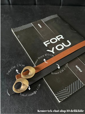 Fiori 2'li Tasarım Tokalı Kadın Kemeri, Ceket Kemeri, Gömlek Kemeri, Elbise Kemeri