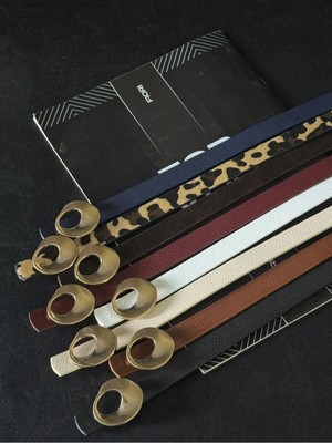 Fiori 8'li Tasarım Tokalı Kadın Kemeri, Ceket Kemeri, Gömlek Kemeri, Elbise Kemeri