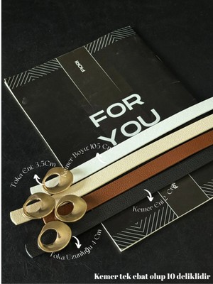 Fiori 4'lü Tasarım Tokalı Kadın Kemeri, Ceket Kemeri, Gömlek Kemeri, Elbise Kemeri