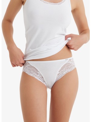 Blackspade Kadın Modal Elastan Slip 1448 - Beyaz