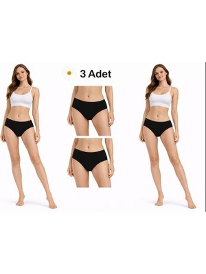Papatya Modal Bikini Kadın Külot Siyah 3' lü Paket