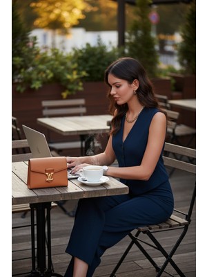 Lela Streç Fitted Fit V Yaka Düğmeli Yelek Bayan Yelek 5865971