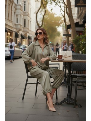 Lela Oversize Bağlamalı Balon Paça Saten Şalvar Pantolon Bayan Pantolon 68351199