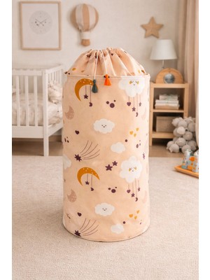 Mor Bebe Bebek Kirli Çamaşır Sepeti  Oyuncak Sepeti | Katlanabilir, Çok Amaçlı, Bebek Odası Düzenleyici 60X50