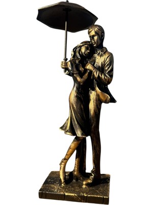 Uzman Ticaret Şemsiyeli Çift  Bronz Renk (Biblo)