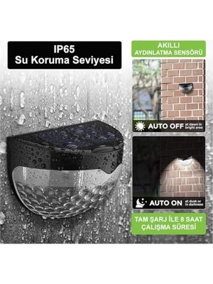 Güneş Enerjili Duvar ve Çit LED Aydınlatma 4 ADET/GT-SL23