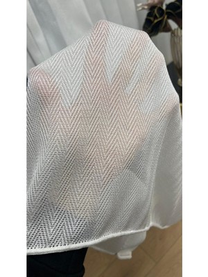 Volper Mekanik 4003 Balık Sırtı Desenli Kırık Beyaz 1/3 Sık Pile Tül Perde