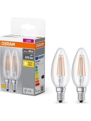 LED Flament 4W Sarı Işık E27 2'li Paket