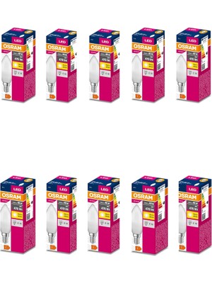 10'lu  Value B40 4.9W 827 2700K Sarı Renk E14 Mum LED Ampul