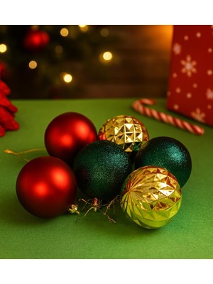 Yılbaşı Ağaç Süsü Top Seti – 6 Adet (Seri-3)