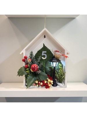 LED Işıklı Kış Ev Konsepti – Dekoratif Duvar & Masaüstü Süsü, Kuş ve Fener Figürlü