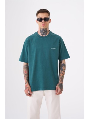 Machinist Erkek Basic Yıkamalı Relaxed Tişört Yağ Yeşili