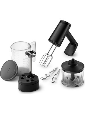 5000 Serisi Güçlü El Mikser Seti 500W, El Aparatı, Doğrayıcı Aparatı, Ölçekli Akıllı Saklama Kabı, 5 Hız Ayarı ve Turbo, HR3781/20