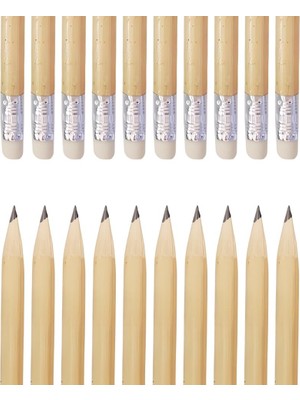 Naturel Yuvarlak Kurşun Kalem Seti, Silgili, 10 Adet