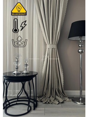 %100 Karartma Sıvama Ultrasonik Kesim Fon 2 Renk Seçeneği 250 x 270 Açık Bej