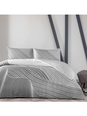 Crumbly Ranforce Çift Kişilik Nevresim Takımı Gri