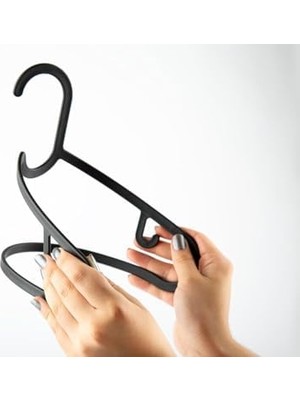 Life 10 Adet Plastik Siyah Elbise Gömlek Pantolon Askısı MIT1128