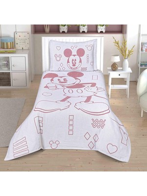 Mouse Lisanslı Karakter BASKILI%100 Pamuk Yatak Örtüsü Seti, Çok Renkli, Tek Kişilik (Yatak Örtüsü: 180X240 Cm/yastık Kılıfı: 50X70 Cm)