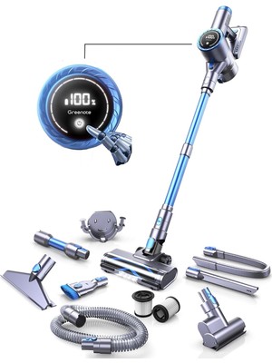 GSC60 Akülü Elektrikli Süpürge 33KPA, 10'u 1 Arada Çok Aksesuarlı Süpürge, 40 Dakikaya Kadar Çalışma Süresi, Kontrol Ekranlı Ekran,yatak Fırçası Ile, Esnek Uzatma Hortumu, Büyük Toz Haznesi