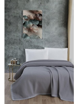 Klimalı PIKE,%100 Pamuk Petekli Pike, Dörtmevsim Pike Battal Boy 240X260 Gri