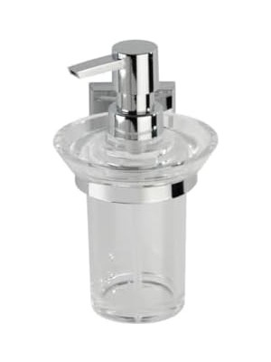 Duvara Monte Sıvı Sabunluk – Krom Kaplama | Şeffaf