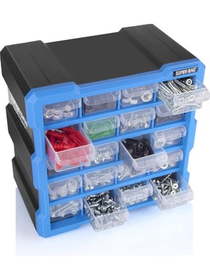 Bag Mono Blok Çekmece Seti 20'li Organizer Seti Monoblok Çekmece Vida Dübel Kutusu Takı Kutusu ASR6006