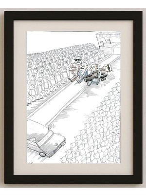 Karikatural Vazifhe Shoa 29X21CM Orijinal Karikatür Tablo