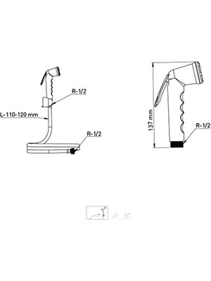 Rose Beyaz Şattaf Taharet Wc Musluk Seti