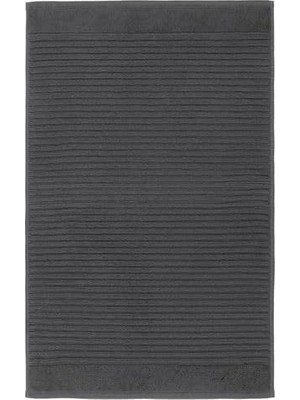 Alstern Ayak Havlusu Yapılandırılmış Dokumalı Pamuk, 50X80 cm Koyu Gri Renk