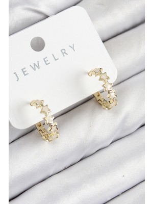 Ayder Timya Pirinç Zirkon Taşlı Yıldız Model Gold Renk Kadın Küpe (Timya/1395) 193565