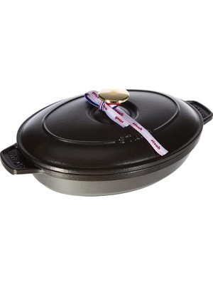 La Cocotte Kapaklı Döküm Servis Tabağı,döküm Demir,siyah
