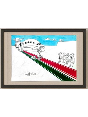 Karikatural Mustafa Yıldız 29X21CM Orijinal Karikatür Tablo