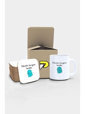 Bıragma Kendini Komik Tasarımlı Baskılı Kupa Bardak Seti, Eğlenceli Özel Hediye Mug
