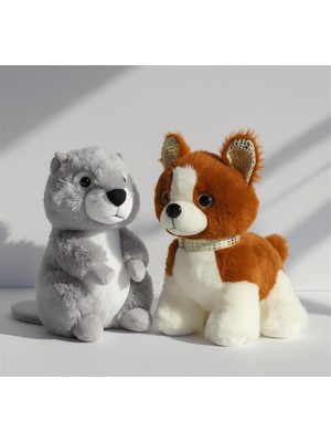 Neşeli Peluş Kankalar 2'li Peluş Oyuncak Seti, Yumuşak Polyester, 25-45 Cm, 6 Farklı Karakter Ikilisi, 3+ Yaş, Oyun ve Uyku Arkadaşı (Pırıltı ve Nehir'in Parıltısı)