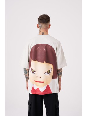 Machinist Erkek Cosmic Light Baskılı Oversize Tişört Uzay Grisi