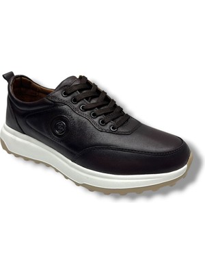 Lion Brothers 2008-26 Hakiki Deri Anatomik Jel Taban Bağcıklı Erkek Ayakkabı Kahve Beyaz