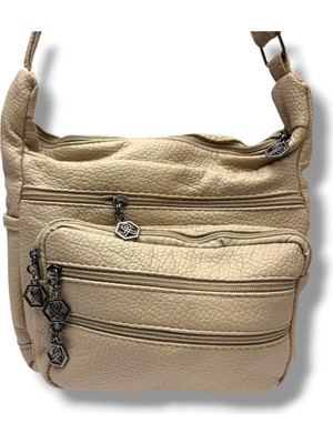 Cakgo 390-26 Yıkama Deri 6 Bölmeli Omuz Askılı Kadın Çanta