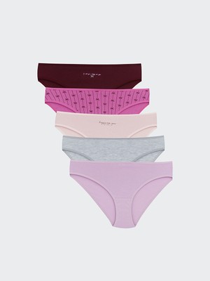 LC Waikiki Young Pembe Baskılı Bikini Külot 5'li