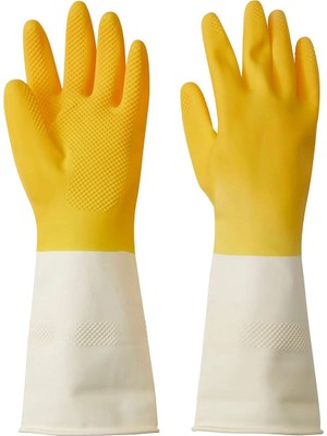 IKEA Rınnıg Genel Temizlik ve Bulaşık Eldiveni, Parlak Sarı-Kırık Beyaz Eldiven, S, 1 Çift