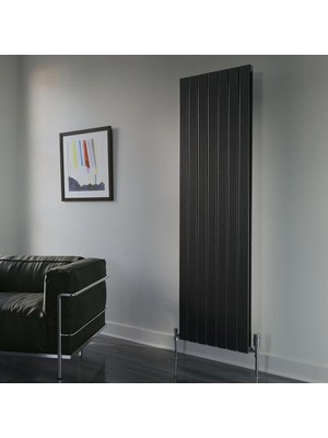 Lojimax Alüminyum Çift Panel Dikey Radyatör Royal Double 600 x 1180 16  Dilim | Dokulu Siyah | Yüksek Isıl Güç | 5 Yıl Üretici Garantisi