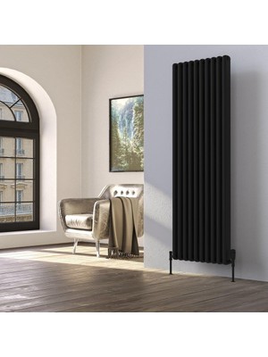 Lojimax Alüminyum Dekoratif Radyatör Cast 1800 x 280 5  Dilim | Mat Siyah | Yüksek Isıl Güç | 5 Yıl Üretici Garantisi
