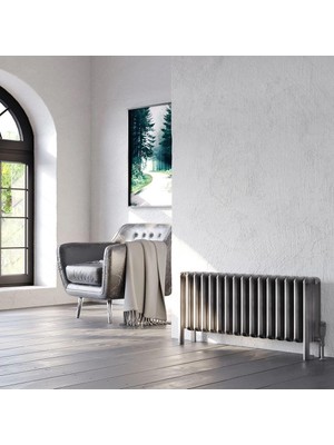 Lojimax Alüminyum Ayaklı Yatay Radyatör Grande Lux 500 x 1415 22  Dilim | Mat Antrasit Gri | Yüksek Isıl Güç | 5 Yıl Üretici Garantisi