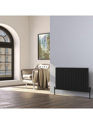 Lojimax Alüminyum Dekoratif Radyatör Elmas 600 x 1014 20  Dilim | Dokulu Siyah | Yüksek Isıl Güç | 5 Yıl Üretici Garantisi