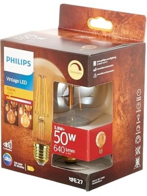 Ledcla 50W G95 E27 2200K Sarı Işık Gold Dim Edilebilir Filament LED Ampul