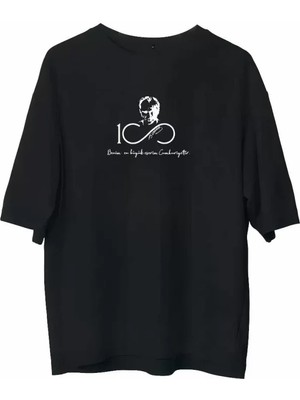 Arona Mdb Unisex Bisiklet Yaka Baskılı Oversize Thirt  Iyah