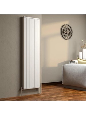 Lojimax Alüminyum Dekoratif Radyatör Lova Line 600 x 956 12  Dilim | Dokulu Beyaz | Yüksek Isıl Güç | 5 Yıl Üretici Garantisi