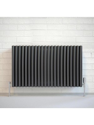 Lojimax Alüminyum Dekoratif Radyatör Retro Plus 1800 x 362 8  Dilim | Dokulu Siyah | Yüksek Isıl Güç | 5 Yıl Üretici Garantisi