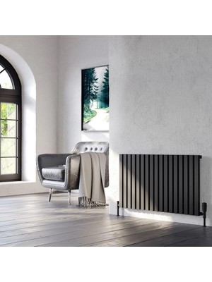 Lojimax Alüminyum Dekoratif Radyatör Siesta 600 x 817 14  Dilim | Dokulu Antrasit Gri | Yüksek Isıl Güç | 5 Yıl Üretici Garantisi